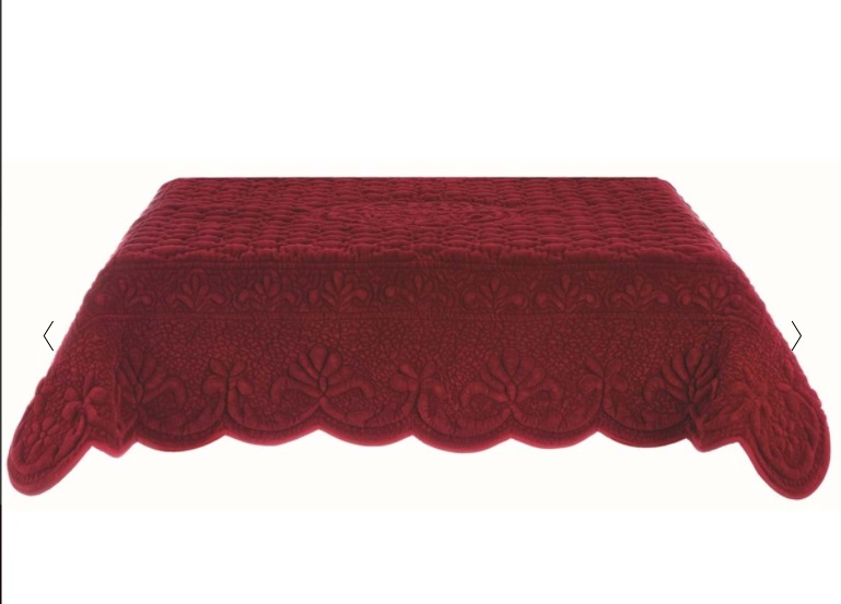 PROMO - Copritavolo boutis rosso di velluto - 120x120 cm - blanc mariclo